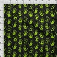 thumbnail image 3 of oneOone Cotton Jersey Light Green Fabric Handprint Skull Sewing Fabric By The Yard Printed Diy Clothing Sewing Supplies 58 Inch Wide, 3 of 4