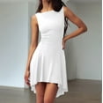thumbnail image 3 of Osfvolr Women'S Slim Fit Solid Color Sleeveless Basic Casual Dress White L, 3 of 5