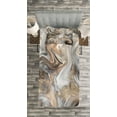 thumbnail image 3 of Ambesonne Marble Print Quilted Bedspread Set 2 Pcs, Retro Paintbrush, Twin Size, Sand Brown and Pale Grey, 3 of 3