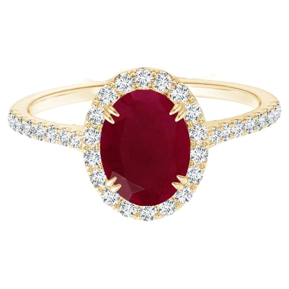 925 Sterling Silver 2.10 Ctw Ruby Gemstone Solitaire Accents Valentine Ring