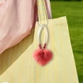 thumbnail image 4 of Mecorevxz Women's Heart Keychain, Artificial Fur Ball Keychain, Red Heart Plush Key Ring, Backpack Pendant Charm Girl Suitable for Valentines Day(Pink), 4 of 7