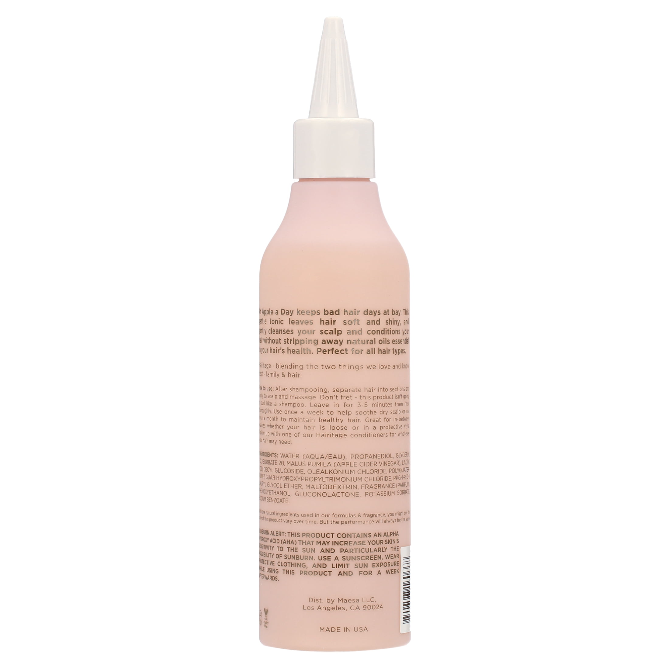 Hairitage Apple Cider Vinegar Hair Rinse - Make It Black Celebration - Sulfate Free Gentle Scalp Scrub & Hair Softening Shine Treatment, 8 oz.