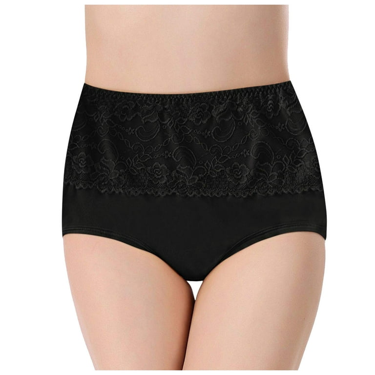 QWERTYU Womens Underwear High Waist Ice Silk Breathable Briefs Plus Size  Tummy Control for Plus Size Women Lace Cheeky for Women Cotton Cotton for