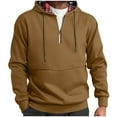 thumbnail image 4 of Donemore Men's Solid Color Long Sleeve Hooded Zip-Up Casual Jacket Simple Stylish Design Versatile Comfortable Daily Wear, 4 of 9