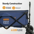 thumbnail image 6 of Zimtown Collapsible Wagon Folding Wagon Heavy Duty Utility Wagon Cart with All-Terrain Wheels,Blue, 6 of 7