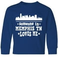 thumbnail image 3 of Inktastic Memphis Tennessee Someone Loves Me Skyline Long Sleeve Youth T-Shirt, 3 of 5