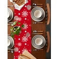 thumbnail image 5 of Table Runner Dresser Scarves Christmas Winter Snowflake Cotton Linen Burlap Table Cover White Polka Dot on Red Table Runners for Family Kitchen Dining Holiday Party Banquet Decor, 5 of 5