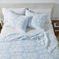 thumbnail image 2 of Snowflake Matelassé Reversible Twin / Twin XL Quilt Set with Shams, Blue / White, 2 of 6