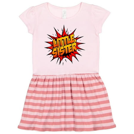 

Inktastic Little Sister Super Hero Gift Toddler Girl Dress