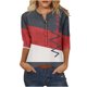 thumbnail image 2 of Fiudx Tops para Mujer Camiseta Holgada de Manga 3/4 con Botones Estampados para Mujer, 2 of 4