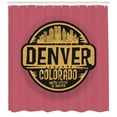 thumbnail image 3 of Ambesonne Colorado Shower Curtain, Denver Grunge Urban City, 69"Wx84"L, Mustard Black Dried Rose, 3 of 3