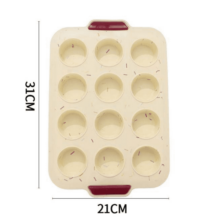 JEEXI Silicone Mini Muffin Pan, 12-Cup Cake Non-Stick BPA-Free, Muffins  Tray, Silicone Baking Pan Mold for Small Cupcakes Muffins Brownies Pudding