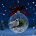 thumbnail image 1 of 3D Realistic Bird Ornaments in Clear Balls, Christmas Tree Hanging Decorations, 1 of 4