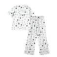 thumbnail image 3 of Abcomgle Girls Summer Outfits 14-16 Polka Dot Short Sleeve Tshirts and Wide Leg Pants Set Cute Trendy Girls Lounge Set,4-5 Years, 3 of 4