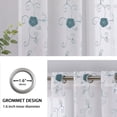thumbnail image 4 of Yesfashion Sheer Curtains Floral Embroidered Window Curtain Grommet Voile Curtains for Living Room, Blue, 52"X84", Set of 2 Panels, 4 of 5