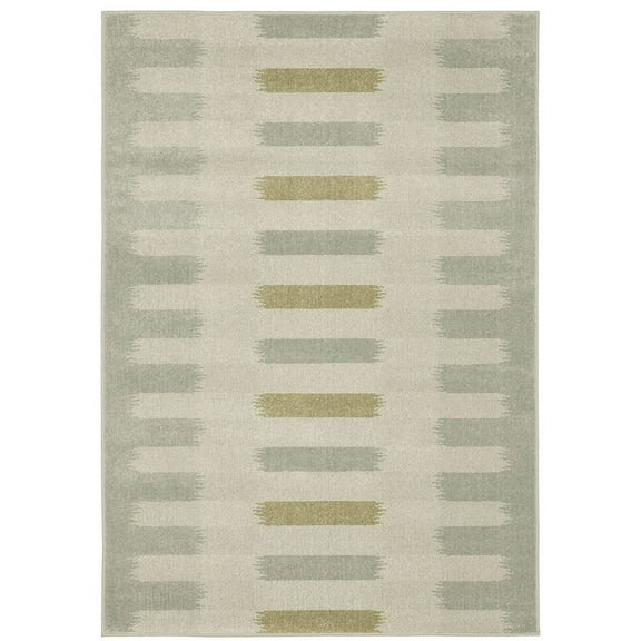 Oriental Weavers Branson Area Rug - BR09A - 7'10" x 10' - in Beige/ Gray - Modern Style, Stain Resistant, Family and Pet Friendly , Dining, Living Room Rug