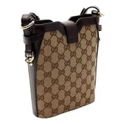 Gucci Original GG Canvas Mini Bucket Bag Beige Brown Webstripe Strap New