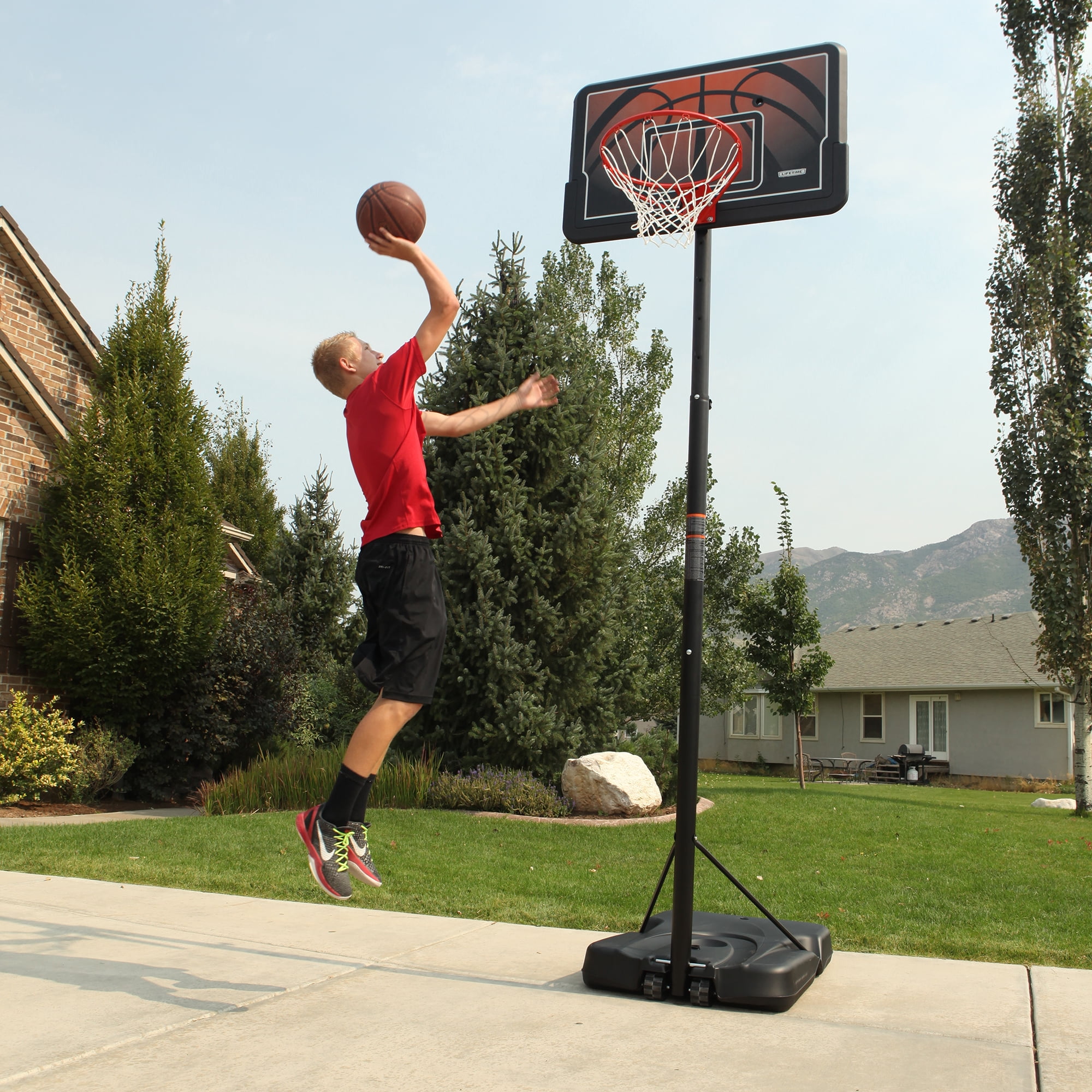 Lifetime 44-Inch Impact Portable Basketball Hoop with Telescoping Adjustment & Classic Rim - Model 90040-Outdoor Play