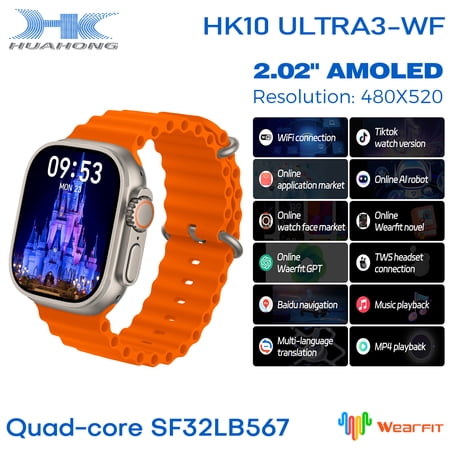 E EYAFA Smart Watch HK10 Ultra3-WF Built-in WIFI Fucntion with 2.02 inch Screen for Men and Women