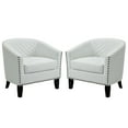 thumbnail image 5 of DREAMSIDEA Morden Accent Chair Set of 2 for Living Room Faux Leather Armchair Comfy Upholstered Single Sofa Chair for Bedroom, White, 5 of 7