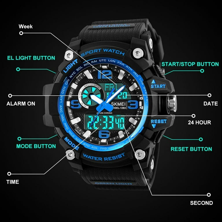 Men s Wrist Watch 5 ATM Waterproof Digital Watch Walmart