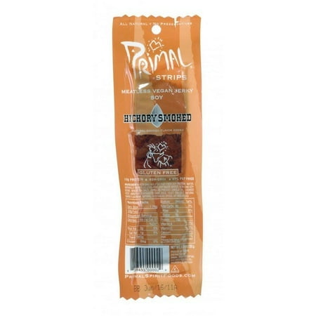 - Primal Strips Vegan Jerky - Meatless - Soy - Hickory Smoked - 1 Oz - pack of 24