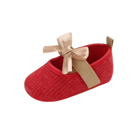 

Lacyhop Newborn Flats First Walker Crib Shoes Bowknot Mary Jane Walking Lightweight Princess Dress Shoe Cute Prewalker Red 4C