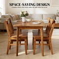 thumbnail image 6 of Toauuo 5-Piece Rustic Wooden Dining Set (1 Table + 4 Armless Chairs), Farmhouse Dinette Set for 4, Solid Rubber Wood, Water-Resistant Top, Ergonomic High Back, Space-Saving & Easy Clean, 6 of 9