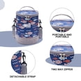 thumbnail image 3 of Bolsa Oxford Bento impermeable, bolsa de almuerzo con aislamiento redondo portátil, bolsa enfriadora de aluminio, cremallera bidireccional, 3 of 6