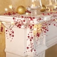 thumbnail image 2 of Collections Etc Indoor Christmas Decorations, Festive Lighted Berry Beaded Garland Red- 120"L, 2 of 9