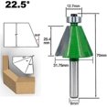 thumbnail image 3 of 3pcs 8mm Shank Countersink And Chamfer Cutter, 15 Degree 22.5 Degree 30 Degree Countersink And Chamfer Bit Set Woodworking Milling Cutter Woodworking, 3 of 5