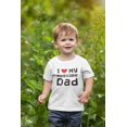 thumbnail image 4 of Old Glory Toddler Father's Day I Heart My Awesome Dad 8 Bit Pixel Short Sleeve Graphic T Shirt, 4 of 6