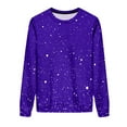 thumbnail image 3 of Women's Crewneck Sweatshirts Casual Long Sleeve Shirts Fashion Sparkle Printed Blouses Fall Casual Solid Color Pullover Tops Womens Outfits, 3 of 8