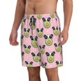 thumbnail image 2 of Adobk Panda Avocado Print Men's Swim Trunks Hawaiian Bathing Suit Swimsuits Beach Shorts with Pockets-Small, 2 of 6