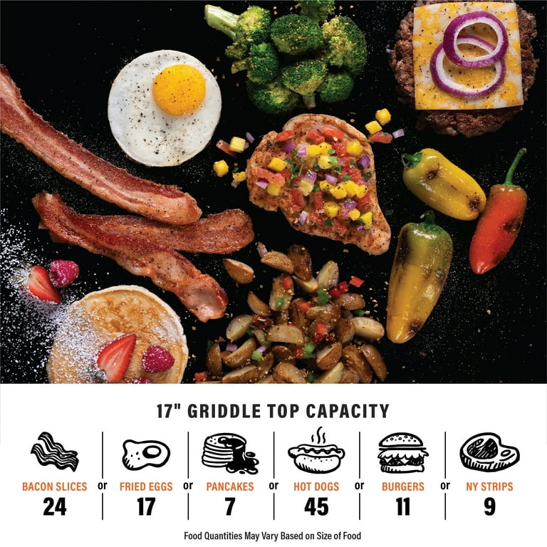 Blackstone E-Series 17" Electric Tabletop Griddle with Hood, Black