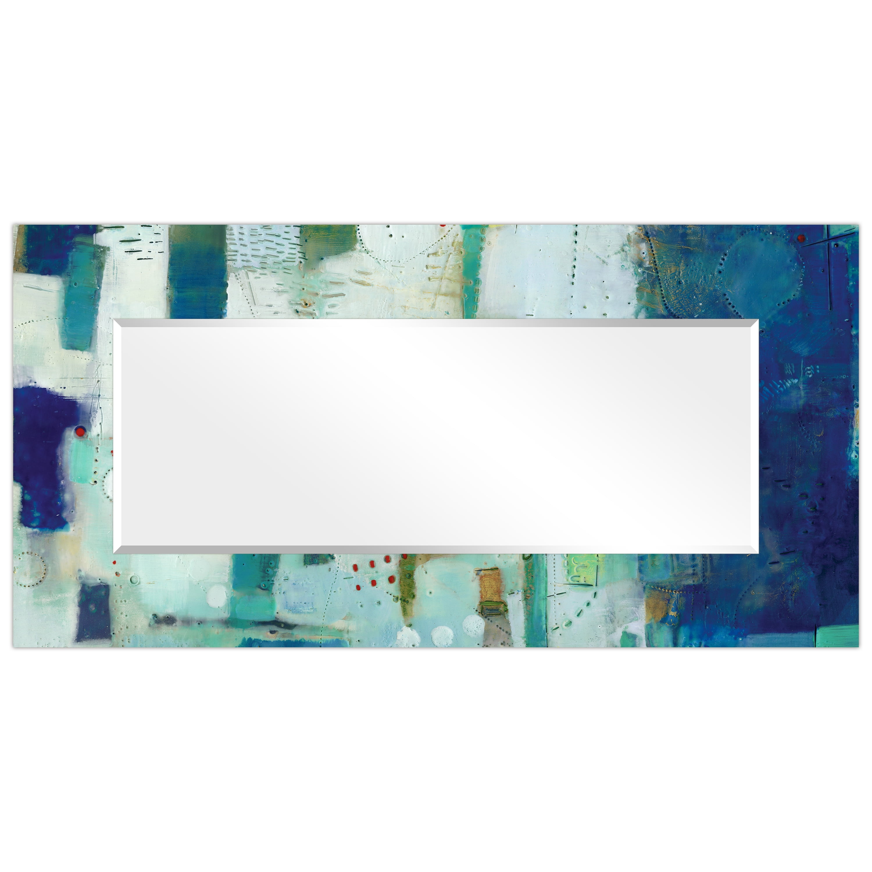Empire Art Direct Crore I Rectangular Beveled Mirror on Free Floating Reverse Printed Tempered Art Glass, 72" x 36" x 0.4", Ready to Hang