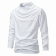 thumbnail image 2 of KyCheLot Men's Cotton Undershirt Long Sleeve Ruched Collar Pullover Pocket Soft Plus Size Tshirts, 2 of 7