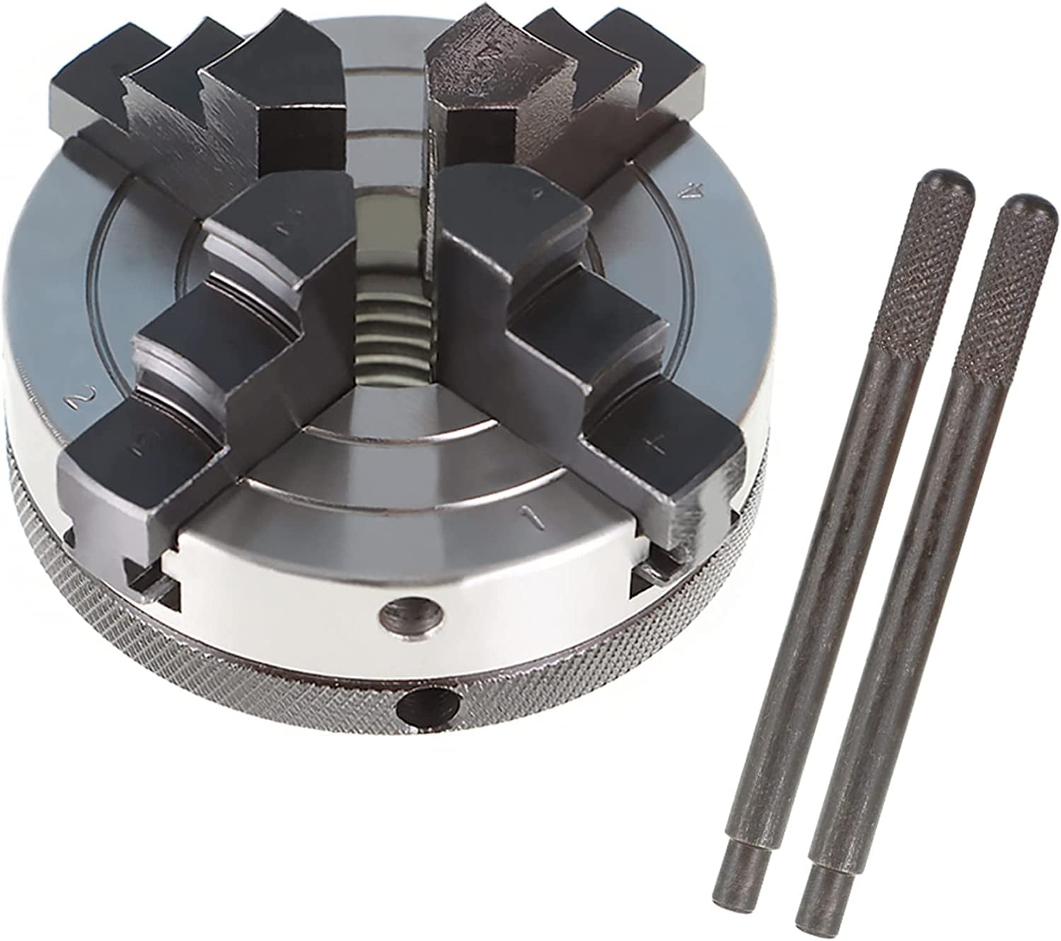 EPOTOOR Lathe Chuck, 3Inch Woodturning Lathe Chuck, 4Jaw Wood Lathe