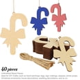 thumbnail image 3 of Inkdotpot 40pcs Candy Cane Wooden Ornament with Holes 3.5" Unfinished Predrilled Natural Wood Slices for Crafts Wooden DIY Christmas Ornaments Hanging Ropes Included, 3 of 7