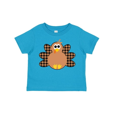 

Inktastic Thanksgiving Cute Plaid Turkey Gift Toddler Boy or Toddler Girl T-Shirt