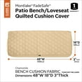 thumbnail image 2 of Classic Accessories Montlake FadeSafe Water-Resistant Patio Bench/Settee Quilted Cushion Cover, 48 x 18 x 3 inch, Chamomile, 2 of 11
