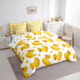 thumbnail image 3 of jejeloiu Cute Ducks 7 Pieces Bedding Comforter Set,Geometric Circle Dots Full Bedding Set,Funny Animals Fitted Sheet Flat Sheet For Girls Boy,Super Cozy Room Decor Reversible, 3 of 8