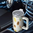 thumbnail image 4 of Stylish Travel 40oz Ice cream Tumblers with Lids Straws Vacuum Insulated Ice cream Tumbler Handle Flip Straw Lid Leak Proof Stainless Steel, 4 of 5