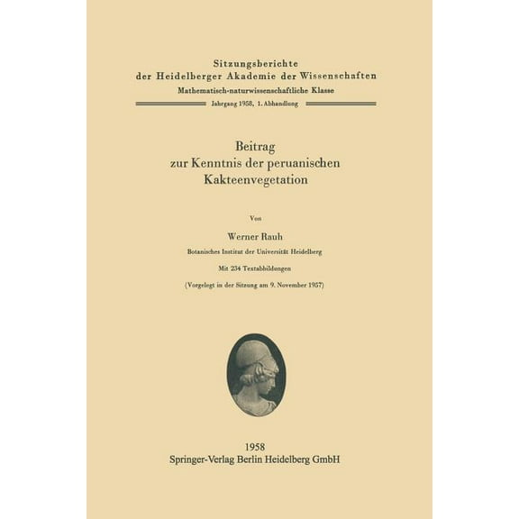 Beitrag Zur Kenntnis Der Peruanischen Kakteenvegetation, (Paperback)