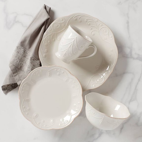 Lenox French Perle 4 Piece Dinnerware Set in White