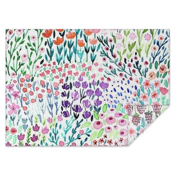 Pioneer Flower Floral Print Pattern Rectangle Tablecloth 60"x84",Waterproof Polyester Rectangle Table Cloth, Wipeable Spillproof Polyester Tablecloth for Dining, Camping, Indoor and Outdoor