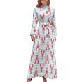 thumbnail image 2 of Lobsters on blue stripes Long Dress loose women's dress dress korean style, 2 of 5