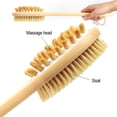 thumbnail image 6 of Bath Shower Brush Long Handle Back Scrubber Body Exfoliator with Soft and Firm for Wet Dry Skin Brushing, 6 of 7