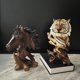 thumbnail image 3 of Una Estatua de Cabeza de Animal de RaíZ de ImitacióN, Escultura Retro, Adornos de Resina Artificial, Adecuada para Regalos de Oficina y DecoracióN, 3 of 5