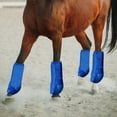 thumbnail image 4 of Horse Boots Splint Boots for Horses Set of 4 Protective Boots Lower Limb Brushing Horse Boots Reusable Front Hind Leg Protection Gear (Blue, M), 4 of 5